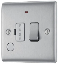 BG Nexus Metal Brushed Steel 13A Switched Spur With Neon & Flex NBS53 -RS Electrical Supplies Nexus Metal Brushed Steel 13A Switched Spur Neon Flex Outlet NBS53 Right Available From RS Electrical