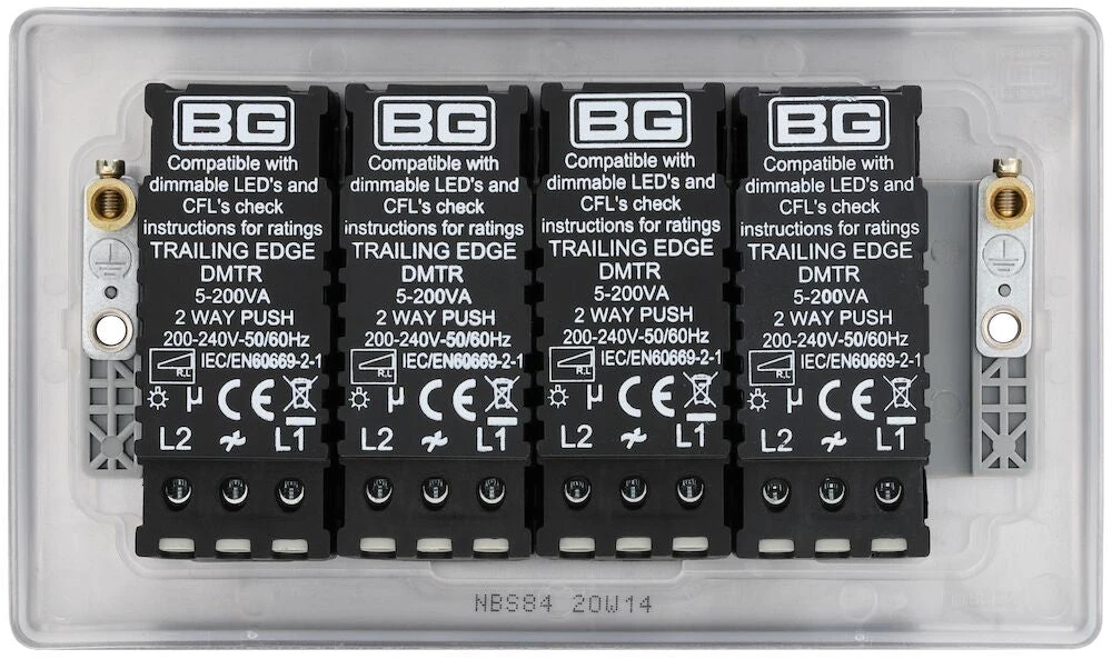 BG Nexus Metal Brushed Steel 4G Dimmer Switch NBS84 6 BG Nexus Metal Brushed Steel 4G Dimmer Switch NBS84 - Image 4