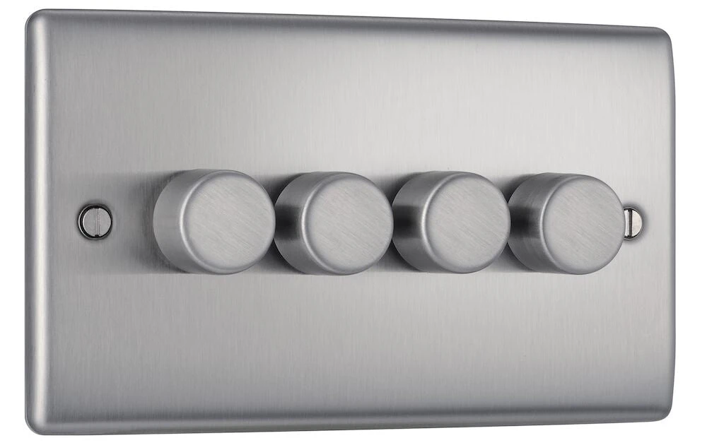 BG Nexus Metal Brushed Steel 4G Dimmer Switch NBS84 4 BG Nexus Metal Brushed Steel 4G Dimmer Switch NBS84 - Image 2