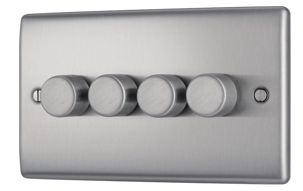 BG Nexus Metal Brushed Steel 4G Dimmer Switch NBS84 5 BG Nexus Metal Brushed Steel 4G Dimmer Switch NBS84 - Image 3