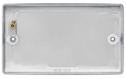 BG Nexus Metal Brushed Steel Double Blank Plate NBS95 -RS Electrical Supplies Nexus Metal Brushed Steel Double Blank Plate NBS95 Back