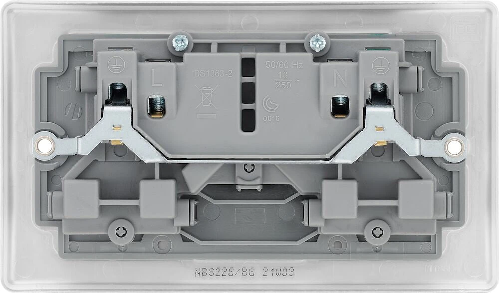 BG Nexus Metal Brushed Steel 13A Double Socket NBS22G 6 BG Nexus Metal Brushed Steel 13A Double Socket NBS22G - Image 4