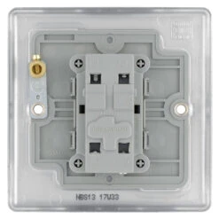 BG Nexus Metal Brushed Steel Intermediate Light Switch NBS13 -RS Electrical Supplies Nexus Metal Brushed Steel Intermediate Light Switch NBS13 Back