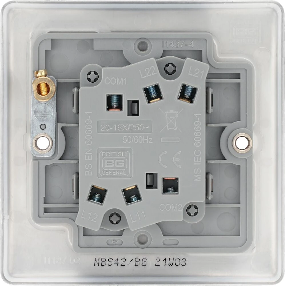 BG Nexus Metal Brushed Steel 2G 2W Light Switch NBS42 6 BG Nexus Metal Brushed Steel 2G 2W Light Switch NBS42 - Image 4