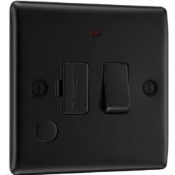BG Nexus Metal Matt Black 13A Switched Spur Neon & Flex NFB53 -RS Electrical Supplies Nexus Metal Matt Black 13A Switched Spur Neon Flex Outlet NFB53 Available left