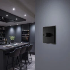 BG Nexus Metal Matt Black 1G Dimmer Switch NFB81 -RS Electrical Supplies Nexus Metal Matt Black Dimmer Switch 1G NFB81 Available kitchen
