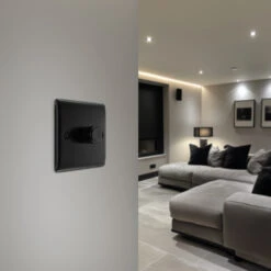 BG Nexus Metal Matt Black 1G Dimmer Switch NFB81 -RS Electrical Supplies Nexus Metal Matt Black Dimmer Switch 1G NFB81 Available lounge