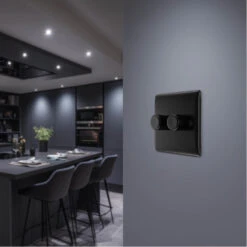 BG Nexus Metal Matt Black 2G Dimmer Switch NFB82 -RS Electrical Supplies Nexus Metal Matt Black Dimmer Switch 2G NFB82 Available kitchen