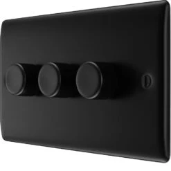 BG Nexus Metal Matt Black 3G Dimmer Switch NFB83 -RS Electrical Supplies Nexus Metal Matt Black Dimmer Switch 3G NFB83 Available right