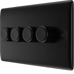 BG Nexus Metal Matt Black 4G Dimmer Switch NFB84 -RS Electrical Supplies Nexus Metal Matt Black Dimmer Switch 4G NFB84 Available right