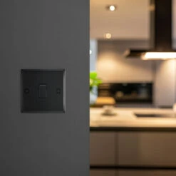 BG Nexus Metal Matt Black 1G 2W Light Switch NFB12 -RS Electrical Supplies Nexus Metal Matt Black Light Switch 1G NFB12 Available kitchen