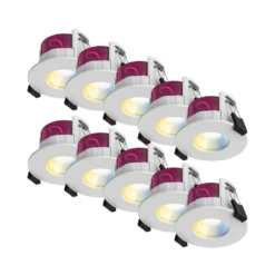 Luceco FType Elite Flat Fire Rated Downlight Colour Selectable 10 Pack PTF6WCCT/10