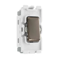 BG Black Nickel 20A 2 Way Single Pole Centre Off Grid Switch RBN12C