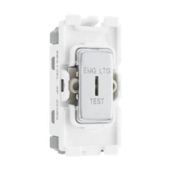 BG Brushed Steel 20A 2 Way Key Grid Switch Printed RBS12EL