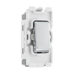 BG Brushed Steel 20A 2 Way Single Pole Centre Off Grid Switch RBS12C