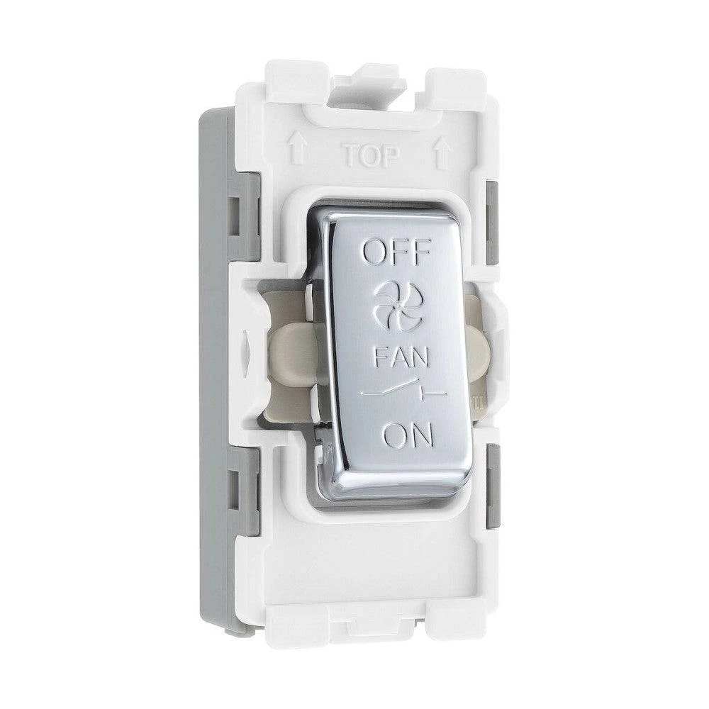 BG Electrical Polished Chrome 10A 3 Pole Fan Isolator Grid Switch RPC15 3 BG Electrical Polished Chrome 10A 3 Pole Fan Isolator Grid Switch RPC15