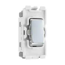 BG Electrical Polished Chrome 20AX 2 Way Single Pole Centre Off Grid Switch RPC12C