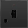 BG Evolve Black Chrome 13A Unswitched Spur With LED And Flex Outlet PCDBC54B -RS Electrical Supplies bg evolve black chrome 13a unswitched spur with led and flex outlet pcdbc54b