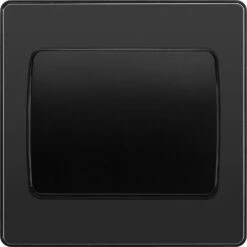 BG Evolve Black Chrome 1G 2W Wide Rocker Light Switch PCDBC12WB