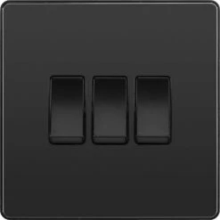 BG Evolve Black Chrome 3G 2W Light Switch PCDBC43B