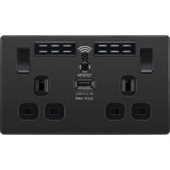 BG Evolve Black Chrome WiFi Extender With 13A Double USB Socket PCDBC22UWRB