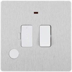BG Evolve Brushed Steel 13A Switched Spur With LED And Flex Outlet PCDBS52W