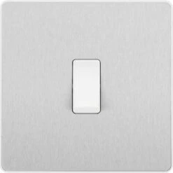 BG Evolve Brushed Steel 1G 2W Light Switch PCDBS12W