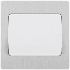 BG Evolve Brushed Steel 1G 2W Wide Rocker Light Switch PCDBS12WW