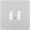 BG Evolve Brushed Steel 2G 2W Light Switch PCDBS42W -RS Electrical Supplies bg evolve brushed steel 2g 2w light switch pcdbs42w