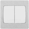 BG Evolve Brushed Steel 2G 2W Wide Rocker Light Switch PCDBS42WW -RS Electrical Supplies bg evolve brushed steel 2g 2w wide rocker light switch pcdbs42ww