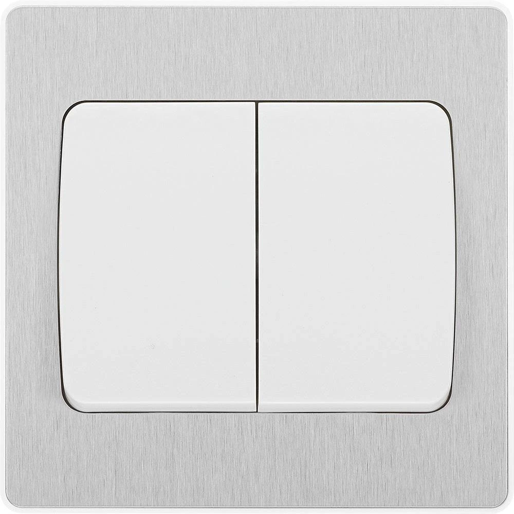 BG Evolve Brushed Steel 2G 2W Wide Rocker Light Switch PCDBS42WW 3 BG Evolve Brushed Steel 2G 2W Wide Rocker Light Switch PCDBS42WW