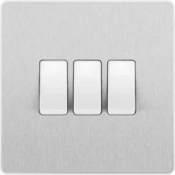 BG Evolve Brushed Steel 3G 2W Light Switch PCDBS43W
