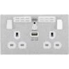 BG Evolve Brushed Steel WiFi Extender With 13A Double USB Socket PCDBS22UWRW