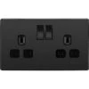 BG Evolve Matt Black 13A Double Socket PCDMB22B -RS Electrical Supplies bg evolve matt black 13a double socket pcdmb22b