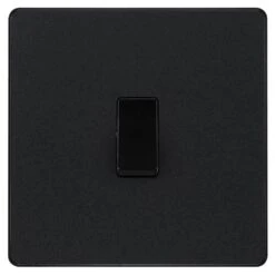 BG Evolve Matt Black 1G 2W Light Switch PCDMB12B