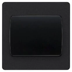 BG Evolve Matt Black 1G 2W Wide Rocker Light Switch PCDMB12WB