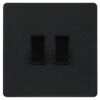 BG Evolve Matt Black 2G 2W Light Switch PCDMB42B -RS Electrical Supplies bg evolve matt black 2g 2w light switch pcdmb42b