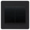 BG Evolve Matt Black 2G 2W Wide Rocker Light Switch PCDMB42WB -RS Electrical Supplies bg evolve matt black 2g 2w wide rocker light switch pcdmb42wb