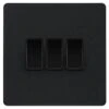 BG Evolve Matt Black 3G 2W Light Switch PCDMB43B -RS Electrical Supplies bg evolve matt black 3g 2w light switch pcdmb43b
