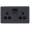 BG Evolve Matt Grey 13A Double Socket PCDMG22B 2 BG Evolve Matt Grey 13A Double Socket PCDMG22B -RS Electrical Supplies bg evolve matt grey 13a double socket pcdmg22b