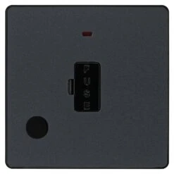 BG Evolve Matt Grey 13A Unswitched Spur With LED And Flex Outlet PCDMG54B