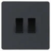 BG Evolve Matt Grey 2G 2W Light Switch PCDMG42B -RS Electrical Supplies bg evolve matt grey 2g 2w light switch pcdmg42b