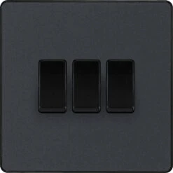 BG Evolve Matt Grey 3G 2W Light Switch PCDMG43B