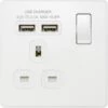 BG Evolve Pearl White 13A Single USB Socket PCDCL21U2W