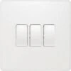BG Evolve Pearl White 3G 2W Light Switch PCDCL43W