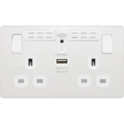 BG Evolve Pearl White WiFi Extender With 13A Double USB Socket PCDCL22UWRW