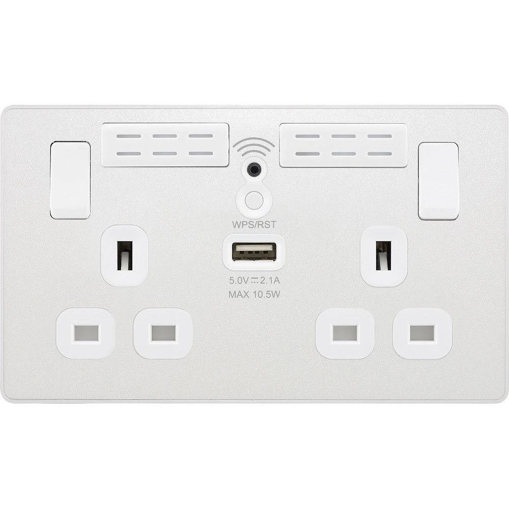 BG Evolve Pearl White WiFi Extender With 13A Double USB Socket PCDCL22UWRW 3 BG Evolve Pearl White WiFi Extender With 13A Double USB Socket PCDCL22UWRW
