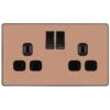 BG Evolve Polished Copper 13A Double Socket PCDCP22B 1 BG Evolve Polished Copper 13A Double Socket PCDCP22B -RS Electrical Supplies bg evolve polished copper 13a double socket pcdcp22b