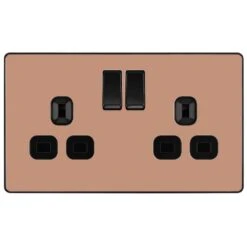 BG Evolve Polished Copper 13A Double Socket PCDCP22B