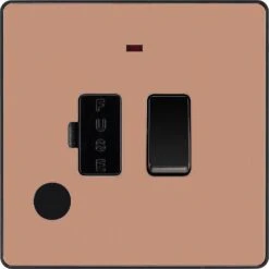 BG Evolve Polished Copper 13A Switched Spur With Neon And Flex Outlet PCDCP52B